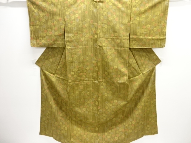 JAPANESE KIMONO / UNUSED MAPLE PATTERN WOVEN NISHIJIN OMESHI